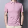 Мужские футболки для футболки с коротким рукавом мужская кнопка для кнопки повседневная рубашка для половины поло в летнем высококлассном хлопок удобная спортивная одежда