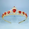Направления моды роскошная свадьба корона Tiara Girl Red Heart Accessories Bridal Bridal