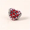 Charms Red and Pink Hearts Charm Brazalete Pulsera DIY Accesorios con caja original para Pandora 925 Sterling Sier Jewelry Bead Dhdsf