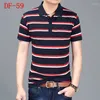 Men's Polos HOWL LOFTY Slim Striped Polo Shirt Breathable Short Sleeve Men Fashion Business Casual Large Size