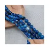 Yeşim 1strand/lot 6 8 10 mm Siyah Doğal Taş Boncuklu Agates Yoga Ara Boncuklar Mücevher Yapma DIY Kolyeler Bilezikler Drop Dhzdw