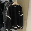 Veste de créateur Marques de haute qualité Sweatshirts Étagère 2023 Couleur brodée Contraste Stripe Pull lâche Tendance Ins Super Hot Design Sweats à capuche Survêtements