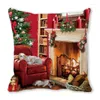 Kudde 3st/Lot Christmas Pillow Case Dekorativ soffa Snögubbe Santa Claus Cover Case 45 45cm