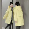 Chaqueta de algodón 2022 para mujer, abrigo de pan para mujer, Parkas holgadas coreanas de invierno de longitud media para mujer, Parkas gruesas impermeables para la nieve, prendas de vestir