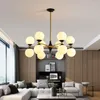 Chandeliers Modern Nordic LED Magic Bean Lamp Chandelier Wrought Iron Glass Interior Lighting Living Room Dining Kitchen Lobby