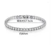 Link pulseiras real moissanite pulseira para mulher ss925 prata esterlina 4mm diamantes pulseiras correntes com gra cericate fino jewe3714085