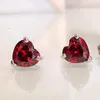 Gestüt Ohrringe süßes Herz für Frauen silberblau Purpur Pink Österreichische Kristall Hochzeit Engagement Versprechen Schmuck Tropfen