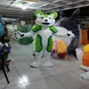 Halloween Long Fur Green Husky Dog Dog Wolf Fox Fox Costume Fursuit Abito da festa Abito da festa Abito per adulti Pasqua Nuovo