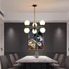 Chandeliers Modern Nordic LED Magic Bean Lamp Chandelier Wrought Iron Glass Interior Lighting Living Room Dining Kitchen Lobby