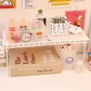 Ins New Kawaii Minimalist Desk Desktop Organizer Storage Rack Student Dormitory Hollow Shelf Skin Care