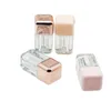 Storage Bottles Arrival Square Fat Short Lip Gloss Containers Pink White Makeup Glaze Bottle Private Label 4ml Lipgloss Wand Tubes 10pcs