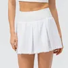 Short de course femme jupe de Tennis avec jupes à carreaux taille haute Style coréen grande taille Yoga sous poche extensible danse courte