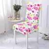 Chair Covers Pink Flamingo Cartoon Elastic Removable Animal Pattern Washable Stretch Seat Slipcover For Banquet Dining Room