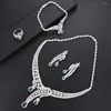 Halsband ￶rh￤ngen set larrauri 2022 m￤rke 4st kvinnor br￶llop smyckesfynd som g￶r trendiga krage halsband/￶rh￤ngen/ring/armband