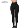 Sebowel 2020 New Black Sports Long Pants 여성 체육관 레깅스 하이 허리 런닝 바지 Femme Slim Bodycon Yoga Legging1960