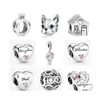 Charm Bilezik 925 Sterling Sier Crown Pet Köpek Evi DIY Boncuklar İlkel Bilezik Kadın Mücevherleri Damlası için Uygun DHH5X6990136