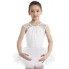 Bühnenkleidung Kinder Mädchen Ballerina Tutu Tanzwettbewerb Kostüm U-förmiger Rücken Ballett Dancewear Gymnastik Trikot Kleid für Leistung