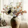 Decorative Flowers Festivals Supplies Home Artificial Plant Wedding Flower Branch Red Berry Bouquet Bubble Pine Cone