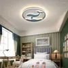 Plafondlampen oppervlakte gemonteerd moderne led voor kinderkinderen kamer slaapkamer studeert glans blauw/roze kleurlamp armaturen