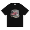 Yrxo Men'sTシャツ2023 New Fashion Brand Rhude F1 Racing Gran Prix Circuit de High Street Trendy Loose短い袖