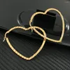 Hoop Earrings Gold Color Fashion Stainless Steel Jewelry Simple Heart Personality For Women EDNZAIAF