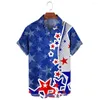 Chemises décontractées pour hommes Printemps / Été 2022 Drapeau américain imprimé mode hawaïenne