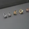 Серьги обручи милые крошечные микропрокаты Cz Star Carsage Cartilage Piercing Joops Классические маленькие закрытые медные цепь Круг Клип Сержевые украшения