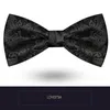 Bow Ties 2022 Fashion Men's Wedding Double Fabric Designer Black Bowtie Club Banquet Anniversary Butterfly Tie مع صندوق هدايا