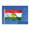 Drapeaux de bannière Drapeau du Kurdistan 90X150Cm Pays national kurde 3X5 pieds Tissu en polyester Bannières imprimées de haute qualité 9875164 Drop Dh9C2
