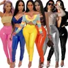 Women Bright PU Leather Pants Designer High Elastic Trousers Plush Thickened Leggings Plus Size 3XL Bodycon Capris