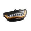 För Audi A6 LED -strålkastare Uppgradering A7 DayTime Running Lights Dynamic Streamer Turn Signal Indicator Head Lamp