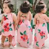 Fille robes 2022 mode UK été enfant en bas âge enfants bébé filles sans manches vêtements fleur dos nu robe de soirée