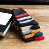 Men's Socks Stylish Colorful Autumn Fashion Color Striped So In Tube Casual Cotton EU39-43 EU41-46 Size Soft Meias