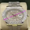 Factory S 3 Style 18k Yellow Gold Mens 43 5mm Diamond Watch anpassad med ￤kta diamanter Roman Automatisk mode Men260w