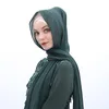 민족 의류 무슬림 여성 쉬폰 히잡 스카프 아랍 펨메 숄 중동 이슬람 단색 머리 랩 랩 스카프 베일