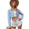 Giacche da donna Autunno Denim 2022 Giacca moda Sciolto e sottile Monopetto a maniche lunghe Top Trendy Street Style Casual Donna