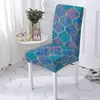 Chair Covers 3D Print Spandex Cover Strech For Dining Room Elastic Geometric Slipcover Kitchen Stools Protector Home Decor