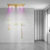 Música LED termoestática Conjunto de chuveiro de teto Painel de chuva Plauada Spray Mist Spa Head