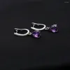 Dangle Earrings Gem's Ballet 3.69Ct Oval Natural Amethyst 925 Sterling Silver Gemstone Drop For Women Wedding Fine Jewelry