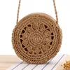 Evening Bags Women Straw Bag Bohemian Rattan Female Beach Handbag Circle Lady Weave Messenger Handmade Casual Hollow Out