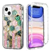 Luxury 3in1 Marble Cases For Iphone 11 12 13 14 Pro Max Three Layer Heavy Duty Protection Transparent Clear Cover For Samsung S22 Ultra S21 FE Note 20