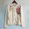 Women's Sweaters designer Embroidery Round Neck Single breasted Elegant Ladies' Temperament Knitted Cardigan Long Sleeve Top CM3A