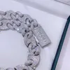 T GG Necklaces White Gold Silver 925 20mm Mariner Link Iced Out Hip Hop Men Rapper Jewelry Custom Name Lock Moissanite Chain