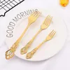 Set di stoviglie Vintage Western 24Pcs Posate in oro Set di posate in acciaio inossidabile di lusso Coltello da bistecca Coltello da tè Forchetta Cucchiaio Posate