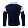 Polos pour hommes Rayures de personnalité pour hommes Couleur assortie Mode Simple et polyvalent Chemise à revers à manches longues