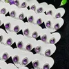 Stud Earrings 10 Pairs Fashion Natural Amethyst Drop-shapedStud For Women Healing Crystal Gems Party Jewelry Gifts