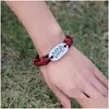 Bedelarmbanden Charms Cross Leather Bangles Fashion Bracelet for Women Men Men Sieraden Drop levering Dhudt Dhudt