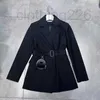 Top Women's suit coat early spring designer jackets fashion matching inverted triangle letter top medium and long suits Nylon jacket Size