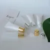 10ml 빈 스퀴즈 립글로스 튜브 뷰티 케어 플라스틱 병 Diy Lipgloss Vials Gold / Silver Caps Cosmetic Makeup Packaging Bulk