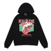 FGVH Men's Hoodie Crewneck Sweatshirt 2023 New Fashion Brand Rhude High Street Skateboard Cartoon Print Men and Women Lazy Style Long Sleeve Coat